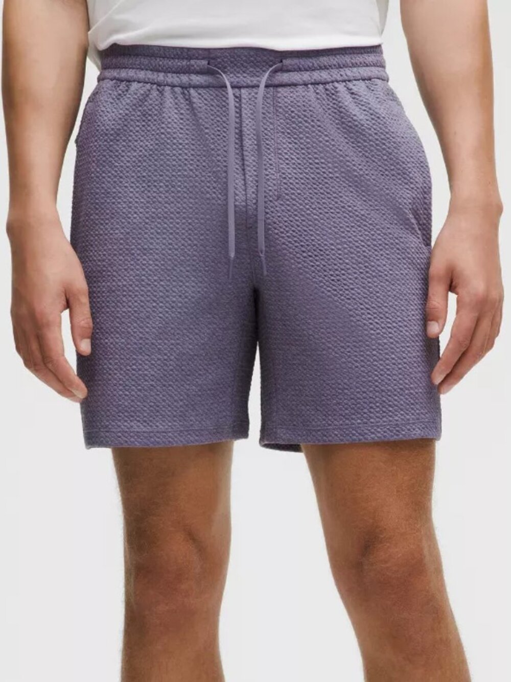Lululemon Men's Textured Double-Knit Cotton Short 7" - Light Purple